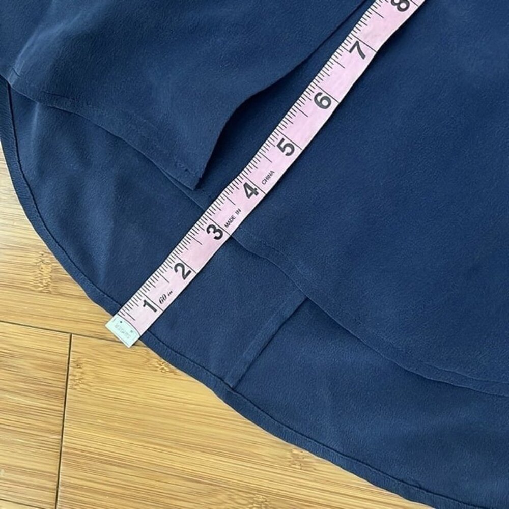 NWT Equipment Femme navy Adalyn Silk Sleeveless Shirtdress button down Size L - Picture 9 of 10